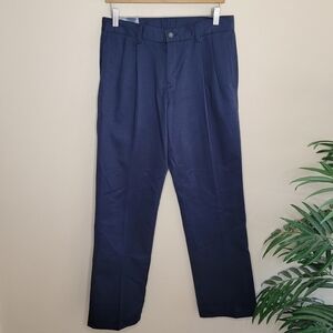 NWT Chaps | Pleated Front Adjustable Waist Navy Blue Khakis Uniform Pants